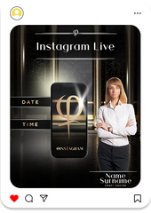 Black And Gold Perspective Instagram Live Announcement